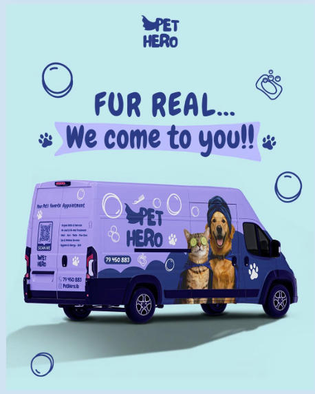 PetHero mobile grooming van — we come to you