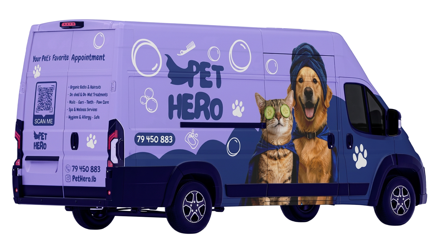 The PetHero mobile grooming van